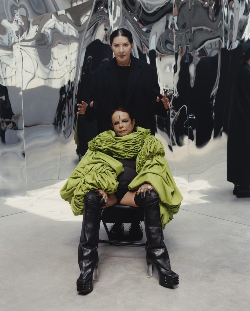 MARINA-ABRAMOVIĆ-Michèle Lamy-Photographer-JOSHUA WOODS-wearing-RICK OWENS-mirrors-green-black